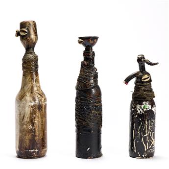 WANGECHI MUTU (1973 -   ) Three from the Bottle People Series.